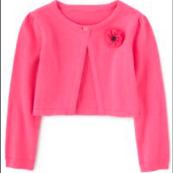 Girls Flower Applique Cardigan - Playful Poppies